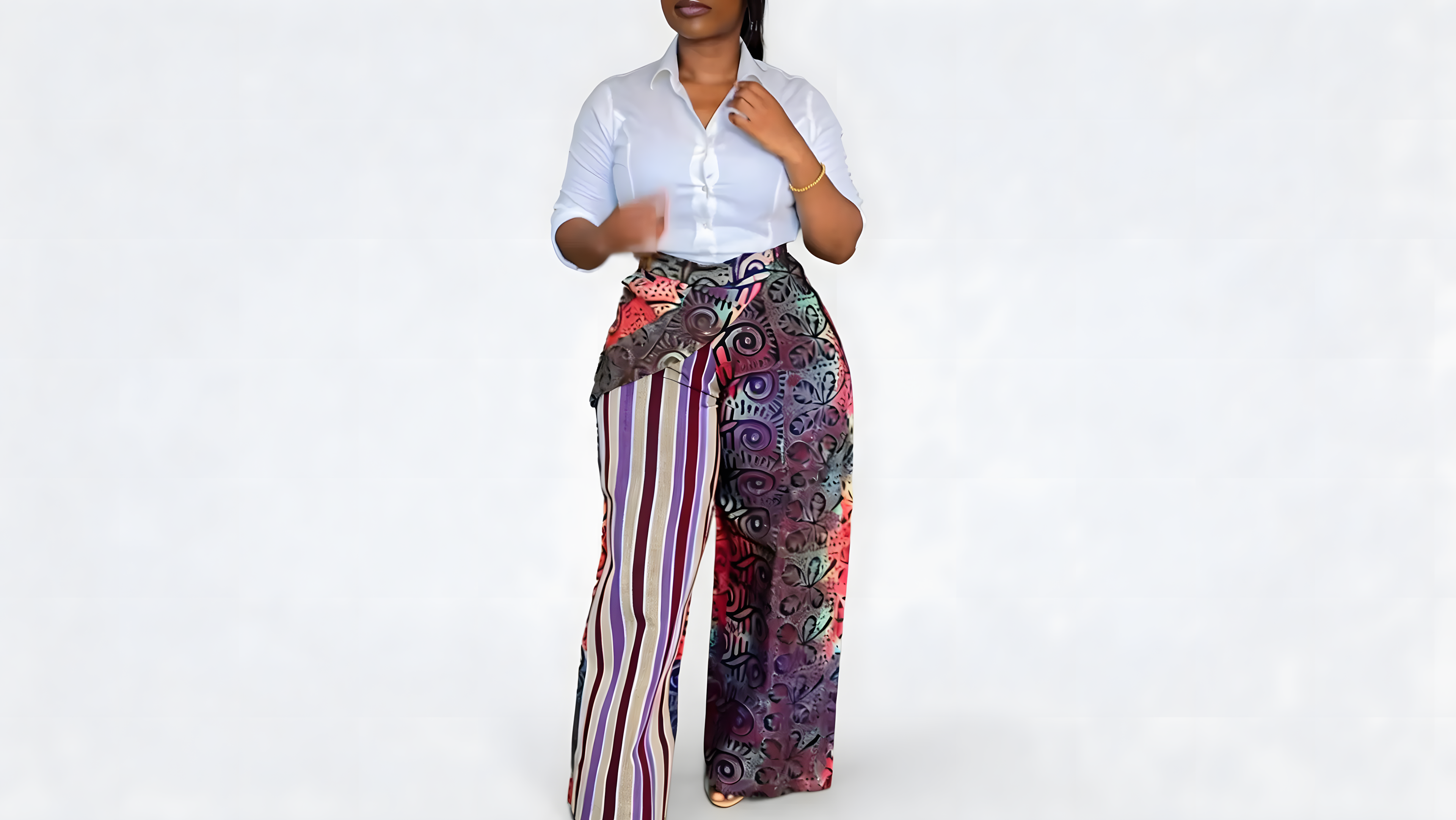 High-Waisted African Wax Print Pants
